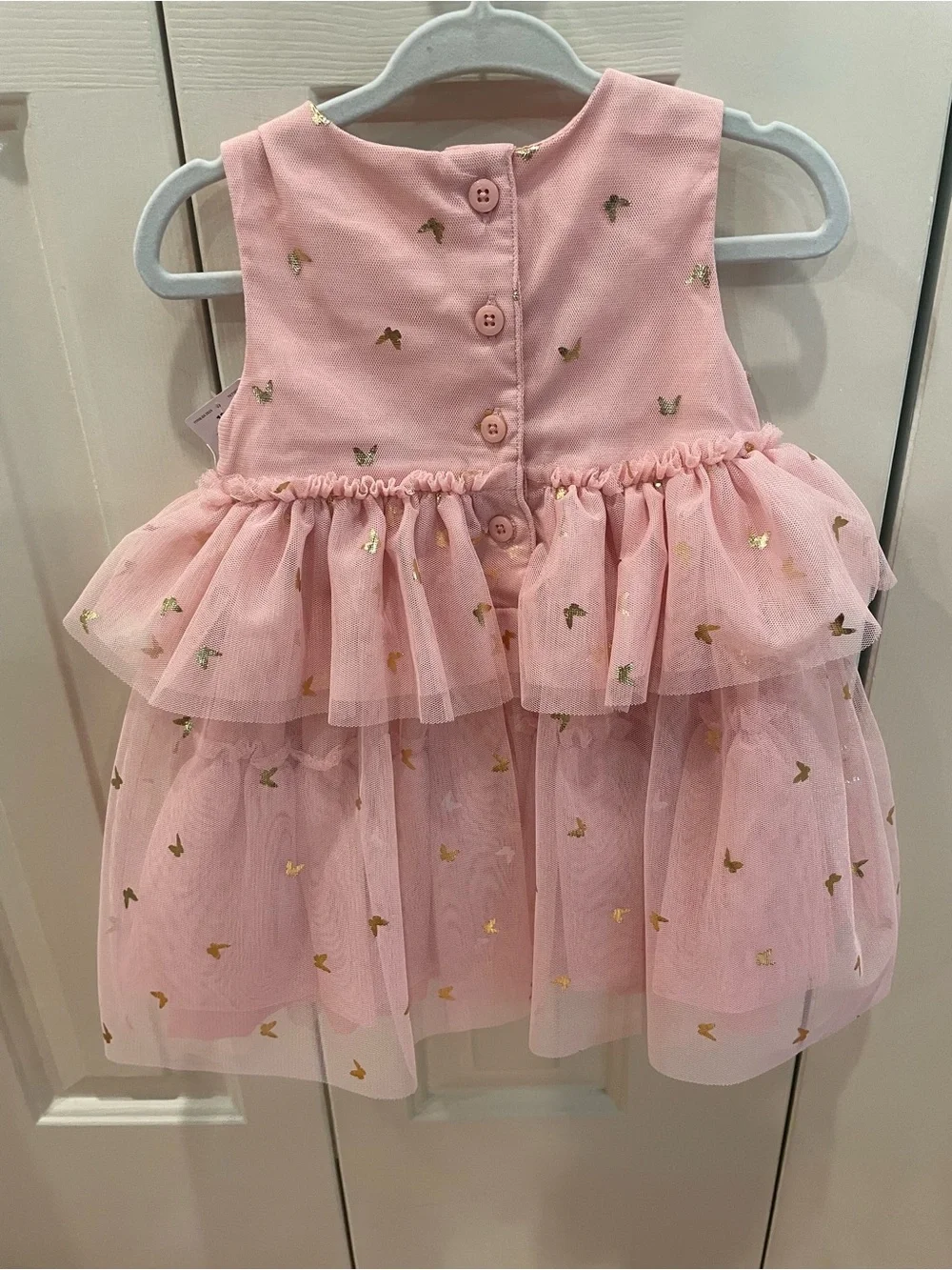 Carter's Pink Tulle Dress with Gold Foil Accent